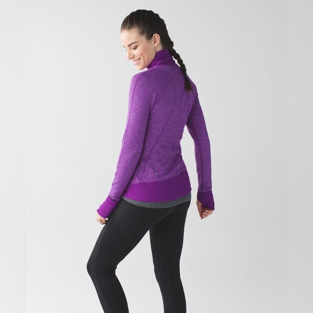 Lululemon Runderful 1/2 Zip Mini Check Pique Tender Violet Heathered